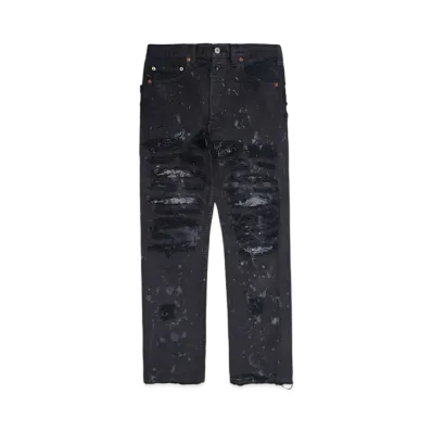 INNOCENCE NYC DESTROY LEATHER DENIM PANTS 32inch "Lt Denim"
