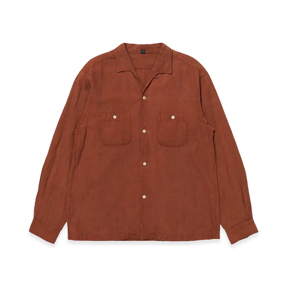 T.T Taiga Takahashi LOT.102 Sir Guy Shirt "Techi Tree Dyed Brown"