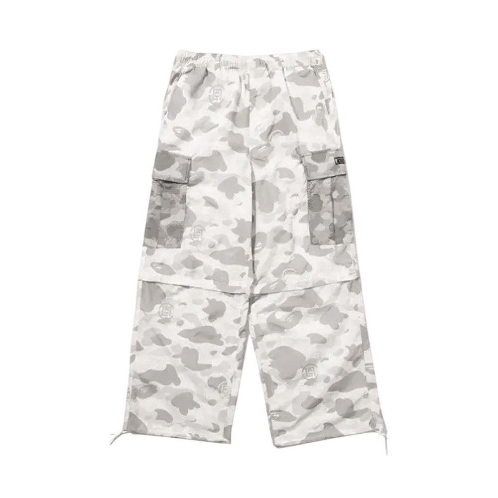 A BATHING APE x CLOT Camo Detachable Relaxed Fit Cargo Pants "White"