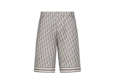 Dior Oblique Bermuda Shorts Organic Silk Twill "Gray"