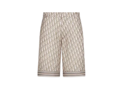 Dior Oblique Bermuda Shorts Silk Twill "Beige"