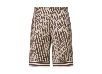 Dior Oblique Bermuda Shorts and Silk Twill "Beige/Brown"