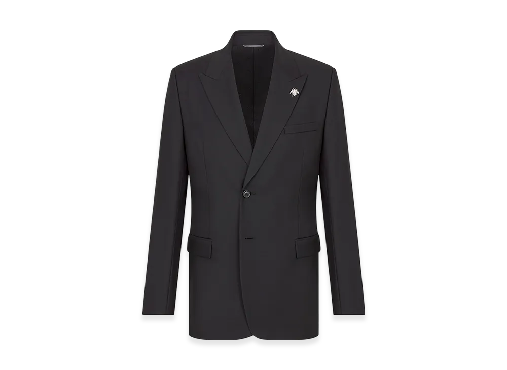 Dior Jacket with Bee Jewel Wool Twill "Black"