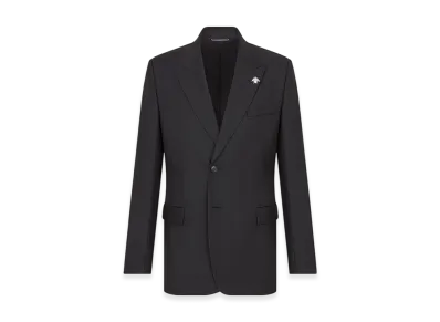 Dior Jacket with Bee Jewel Wool Twill "Black"