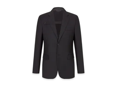 Dior Jacket with Button Placket Wool Twill "Black"