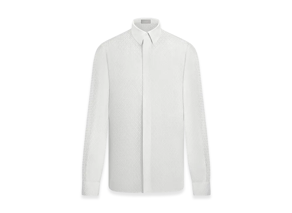 Dior CD Diamond Shirt Silk Blend Jacquard "White"