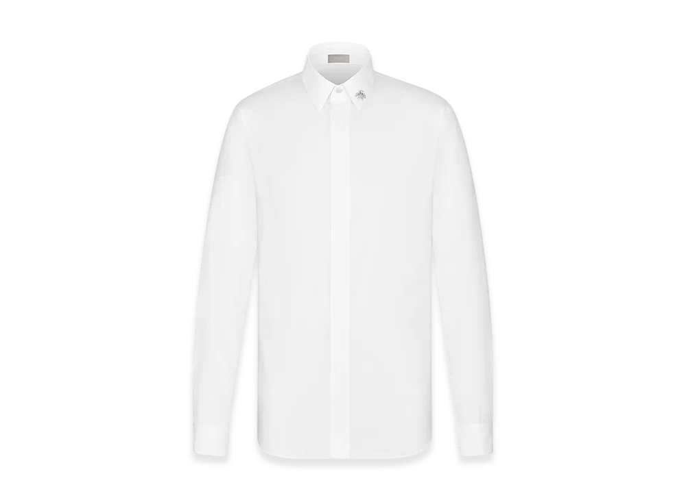 Dior Shirt with Bee Jewel Poplin "White"