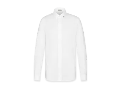 Dior Shirt with Bee Jewel Poplin "White"
