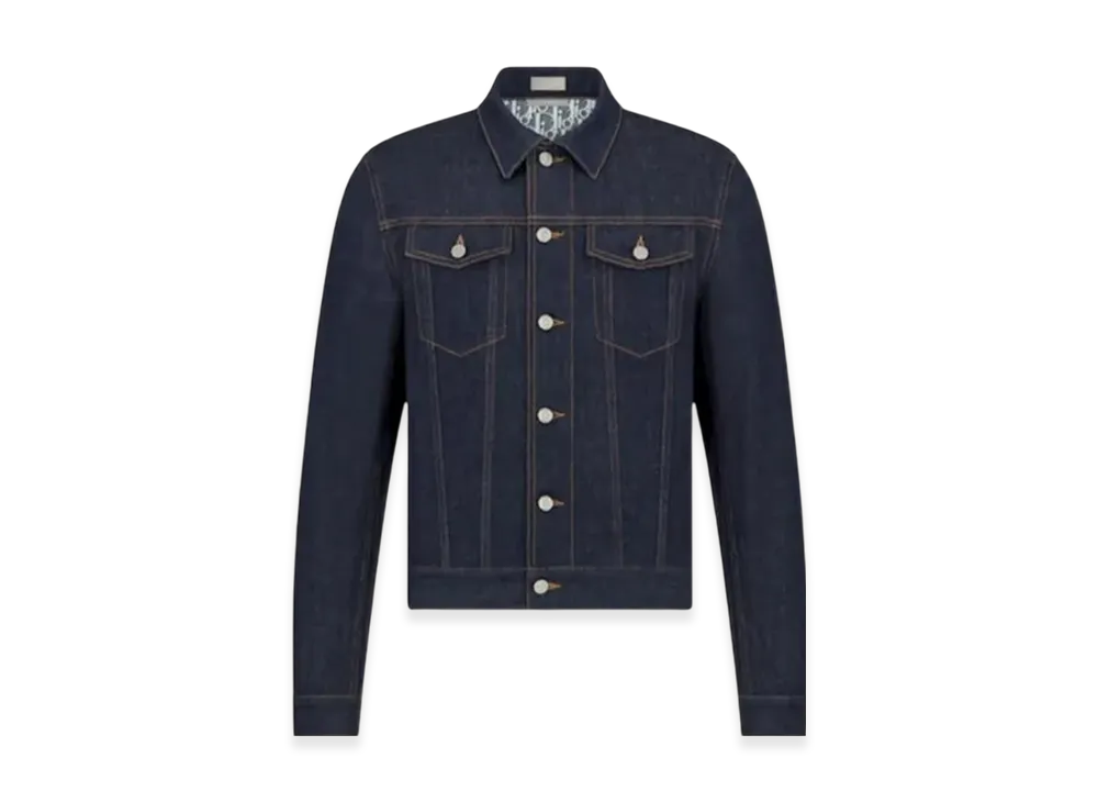 Dior Oblique Raw Cotton Denim Jacket "Blue"