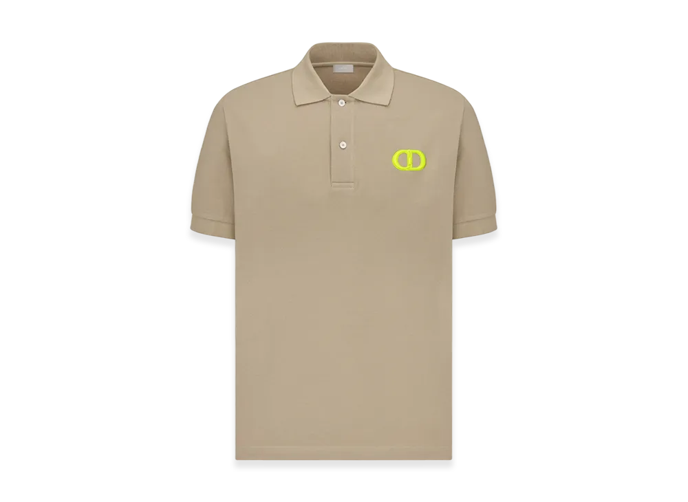 Dior CD Icon Polo Pique Shirt "Beige"