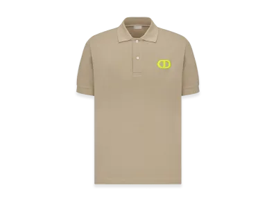 Dior CD Icon Polo Pique Shirt "Beige"