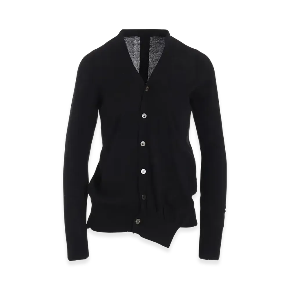 Yohji Yamamoto COYARN 32/2 R-14G V Neck Cardigan "Black"