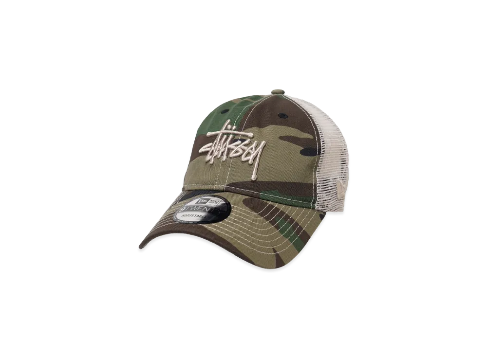 Stussy New Era 9Twenty Basic Trucker "Woodland Camo"