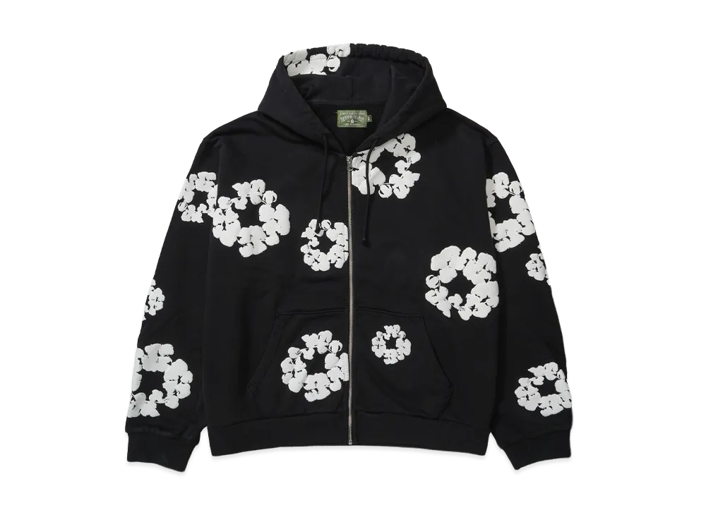 DENIM TEARS Cotton Wreath Zip Hoodie "Black"