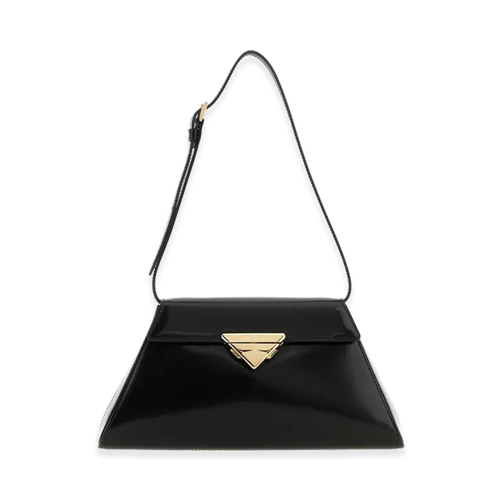PRADA Women's Medium Brushed Leather Shoulder Bag "Black"