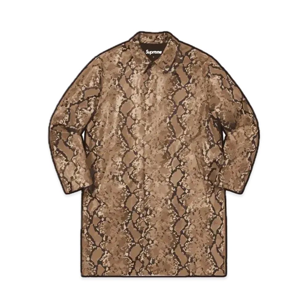 Supreme Leather Snake Trench Coat "Brown"