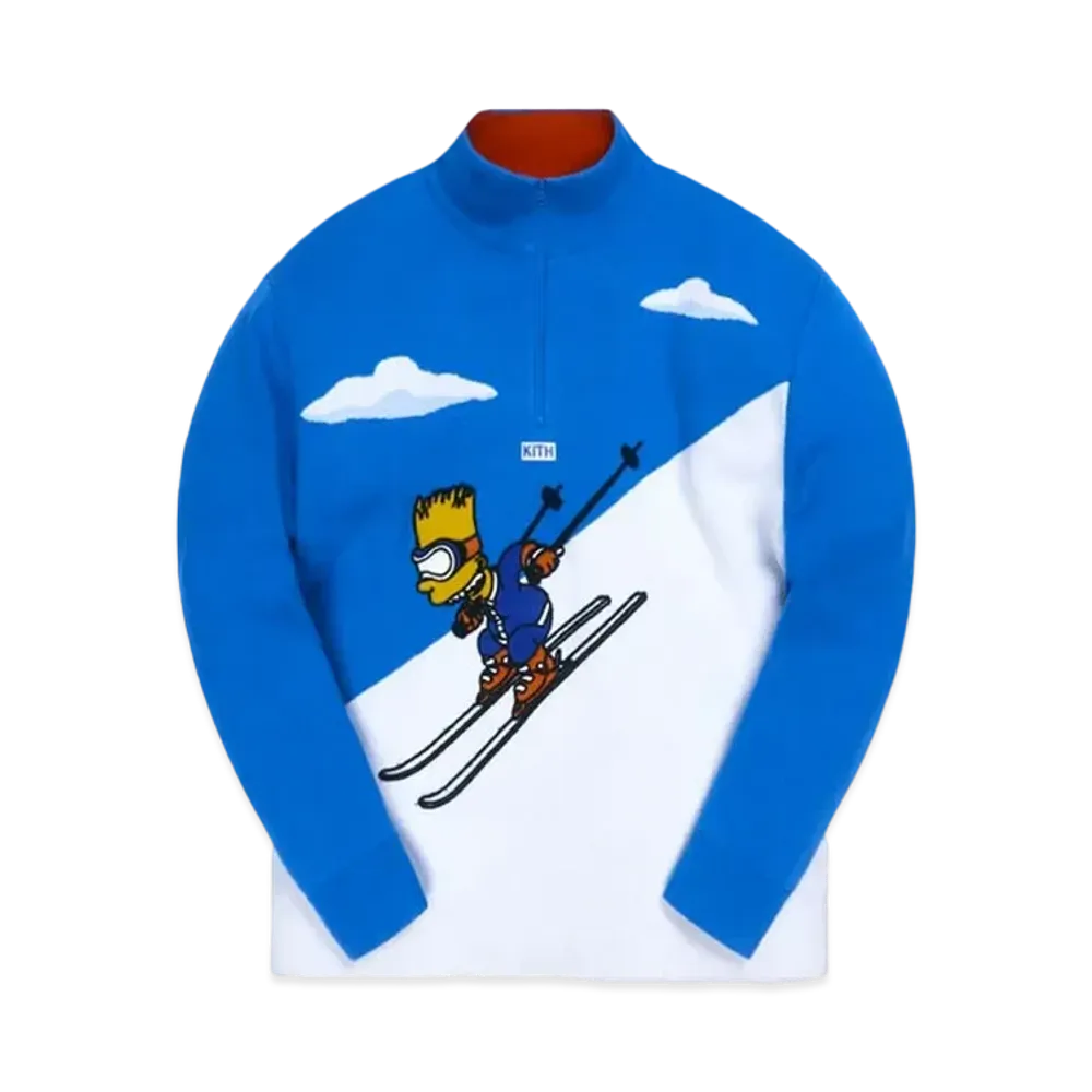 Kith The Simpsons Bart Quarter Zip Ski Sweater "Blue"