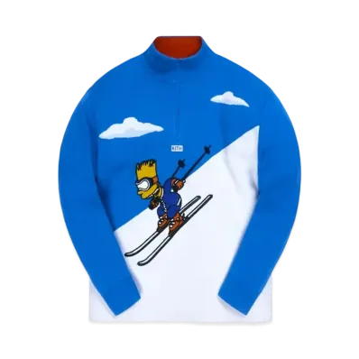 Kith The Simpsons Bart Quarter Zip Ski Sweater "Blue"
