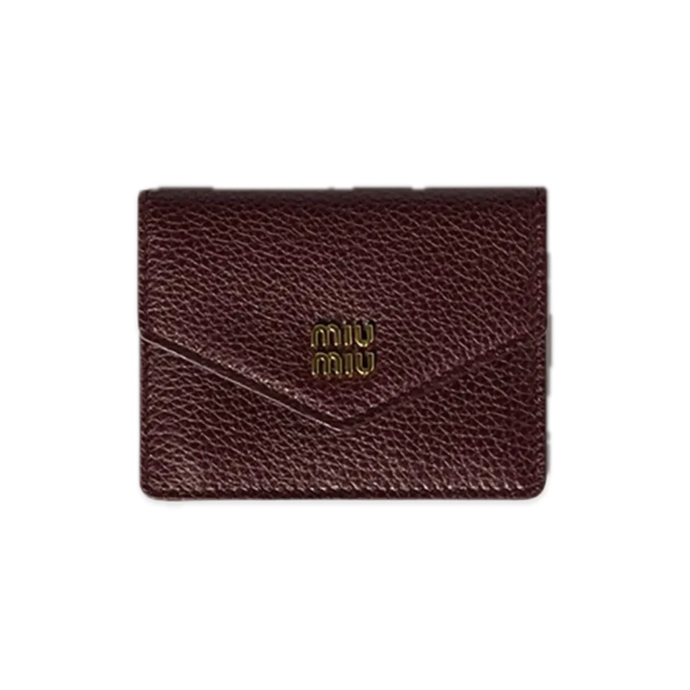 MIU MIU Leather Card Case "Bordeaux"