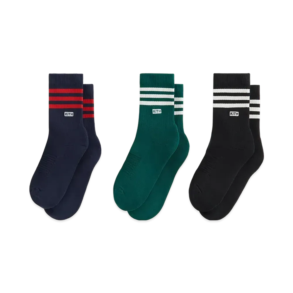 Kith x adidas Football Sock Pack "Blue/Black/Green"