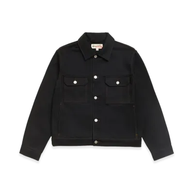 Stussy Denim Trucker Jacket "Raw Black Contrast Stitch"