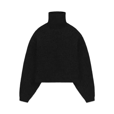 FEAR OF GOD Essentials Womens Waffle Turtleneck "Black"