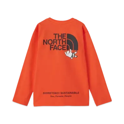 The North Face Kids Long Sleeve Shiretokotoko Tee "TNF Orange"