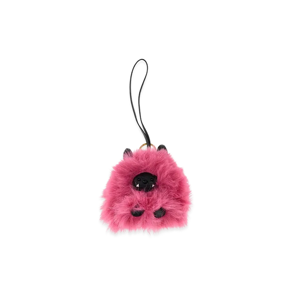 MCM Women's Leather And Fur Key Ring "Pink"