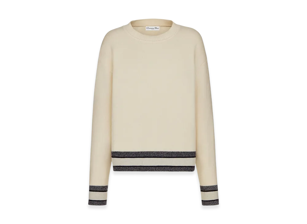 Dior Women's Cashmere Jacquard Sweater "Ivory"