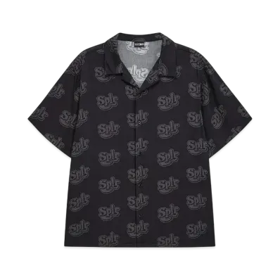 SPLR Allover Logo Open Collar Shirt "Black"
