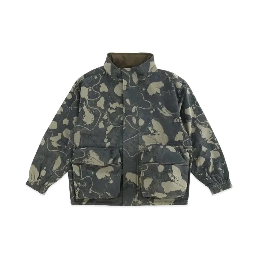 P.A.M. REVERSIBLE GEO MAPPING PARKA JACKET "SWAMP"