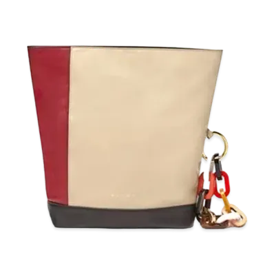 Marni Smooth Calfskin Clutch with Multi Coloured Resin Chain