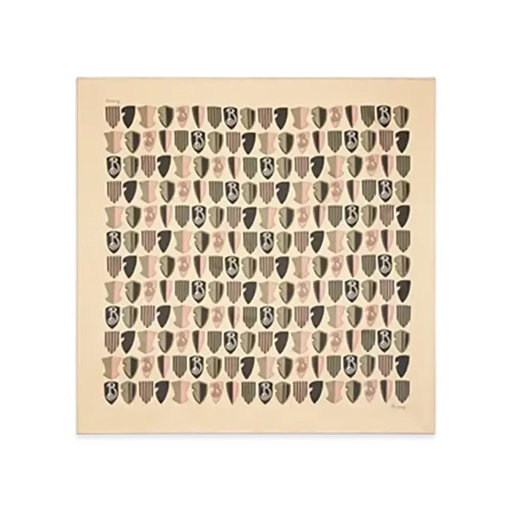 Burberry Geometric Shield Silk Scarf "Hazelwood"