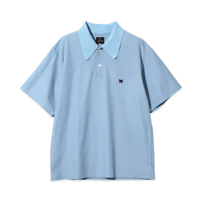 NEEDLES S/S Polo Shirt - Poly Pique "Blue"