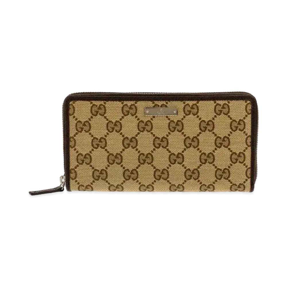 GUCCI GG Canvas Zip Around Wallet "Beige"
