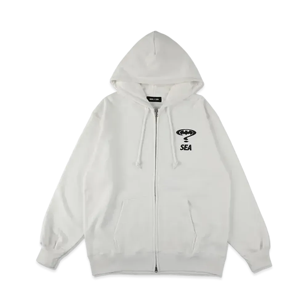 WIND AND SEA x BATMAN The Riddler Zip Up Sweatshirt "White"