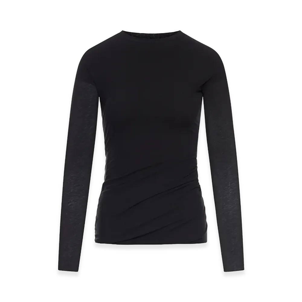 Jil Sander Women's Double Layer Long Sleeved Shirt "Black"