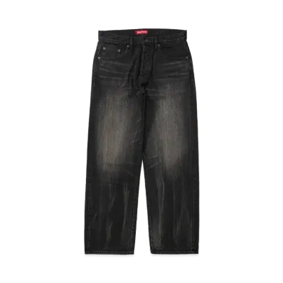 Supreme Distressed Loose Fit Selvedge Jean (26SS) "Washed Black"