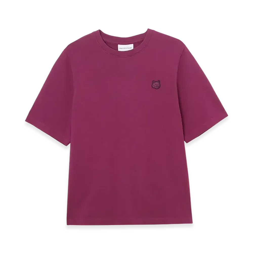 Maison Kitsune Tonal Fox Head Patch Comfort Tee Shirt "Grape"