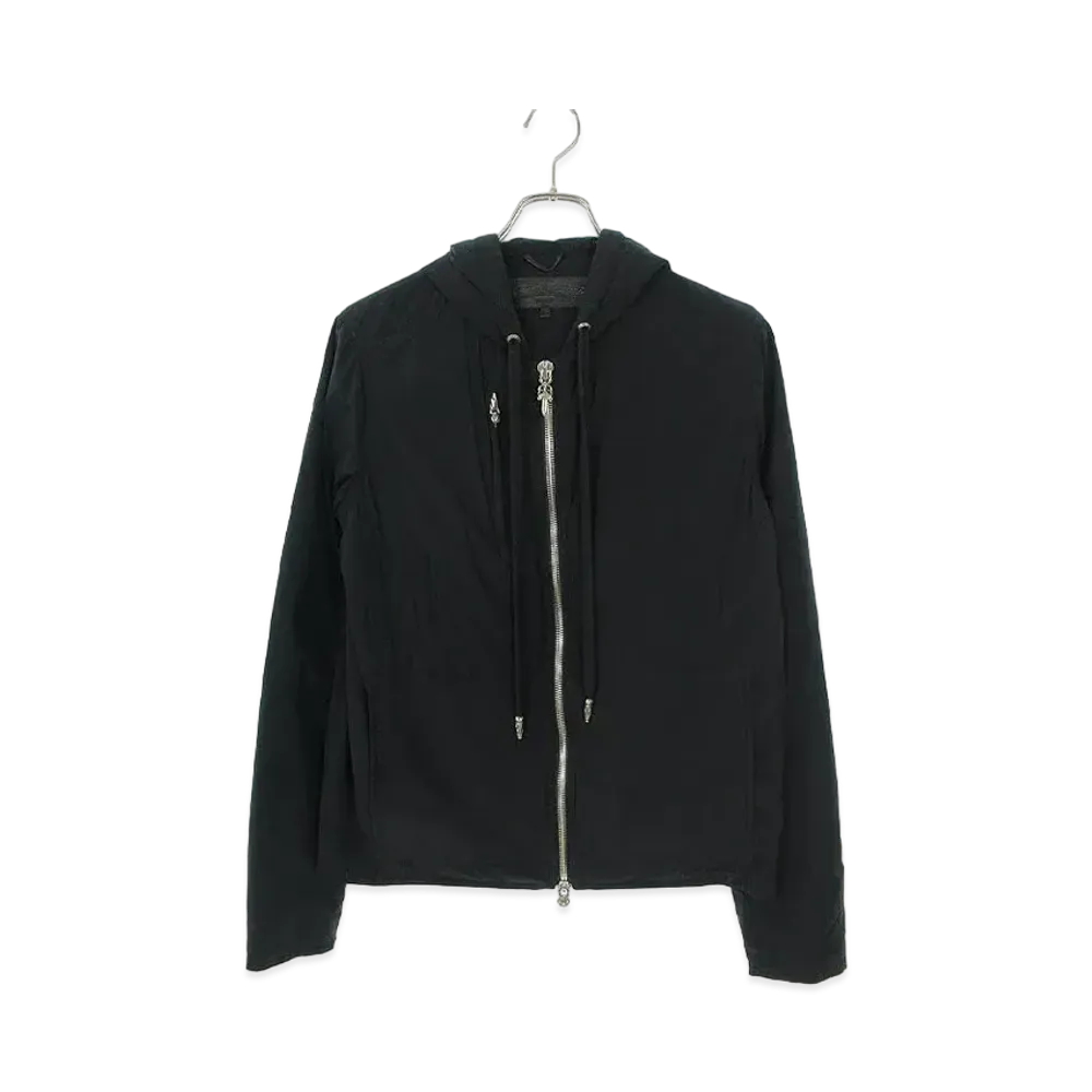 Chrome Hearts Hooded Dagger Zip Nylon Down Jacket "Black"
