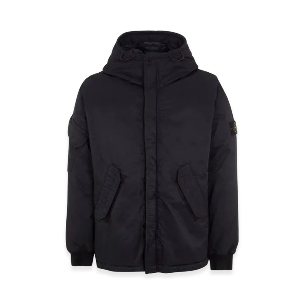 Stone Island 42521 Opaque Nylon Twill Down Hooded Jacket - 23FW "Black"