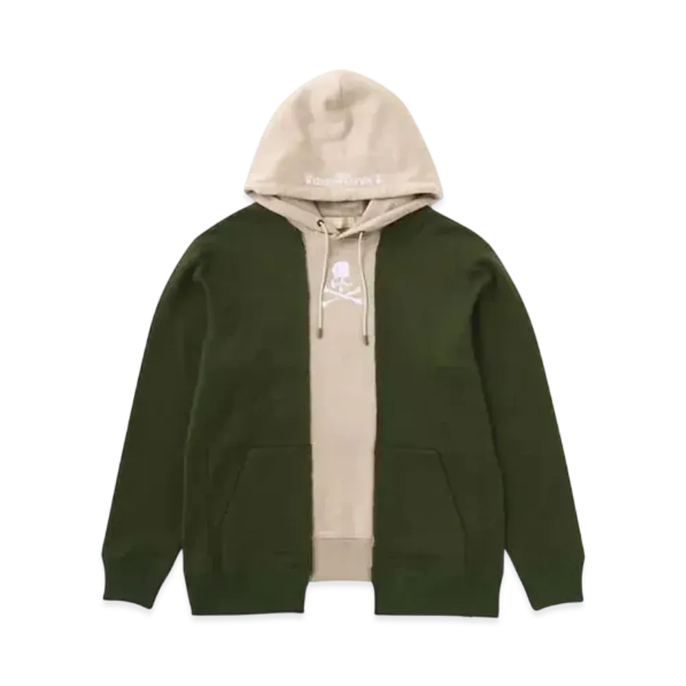 mastermind WORLD Patchwork Hoodie "Olive Sand"
