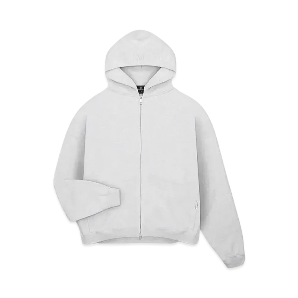 REPRESENT Initial Boxy Zip Through Hoodie "Ice Grey Marl"