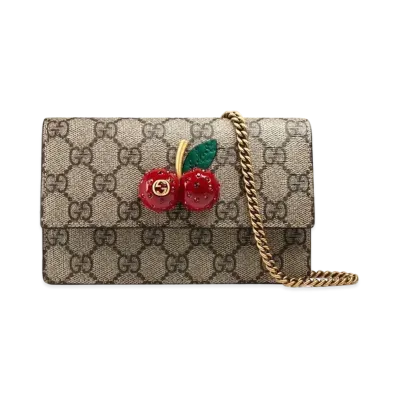 GUCCI Cherry GG Supreme Canvas Minibag