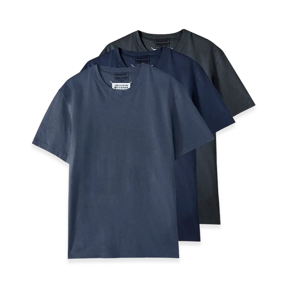 Maison Margiela Crew Neck T-Shirt 3-Piece Set "Blue/Navy/Navy Blue"