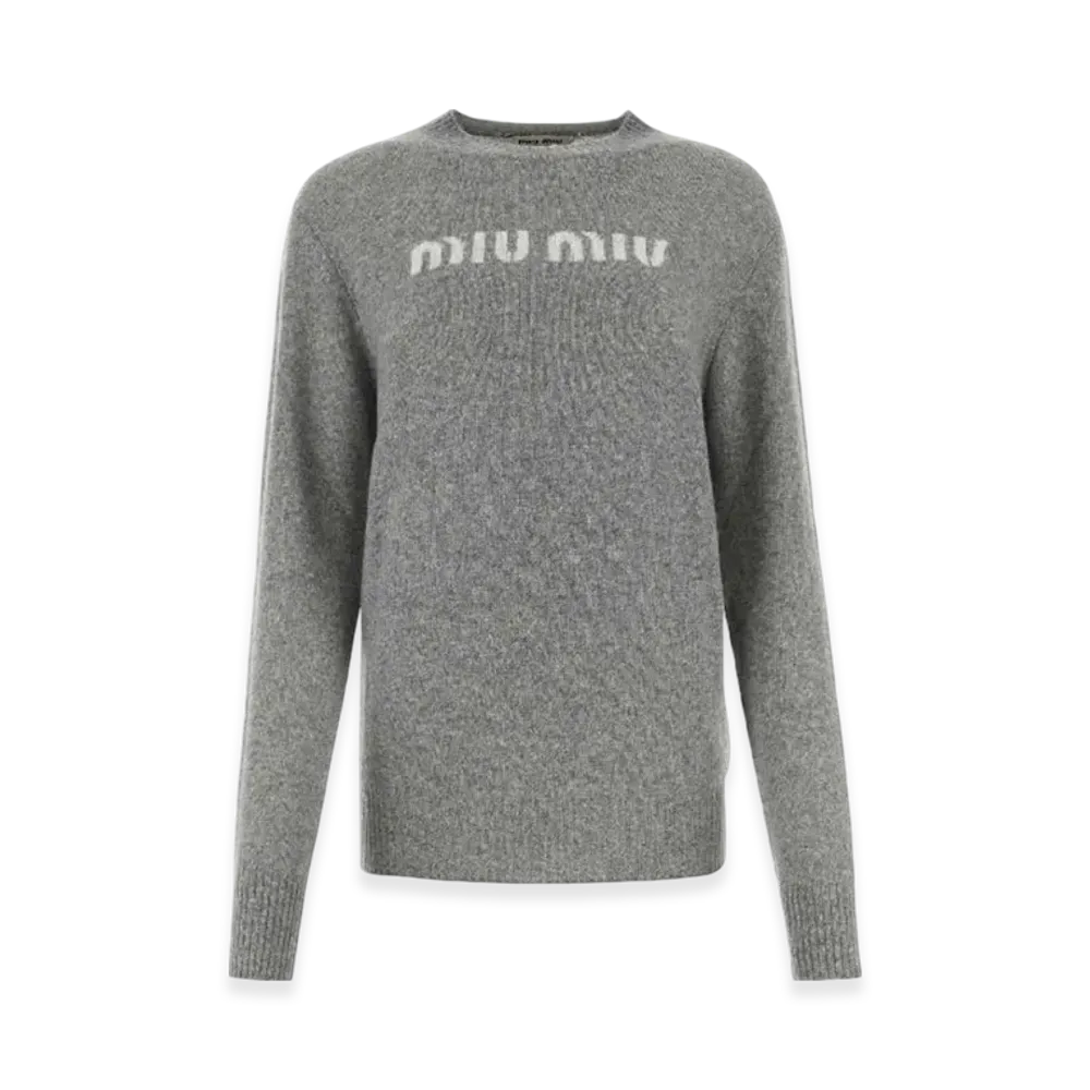 MIU MIU Women's Wool and Cashmere Sweater "Grey"