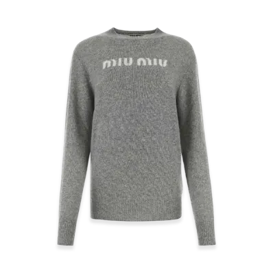 MIU MIU Women's Wool and Cashmere Sweater "Grey"