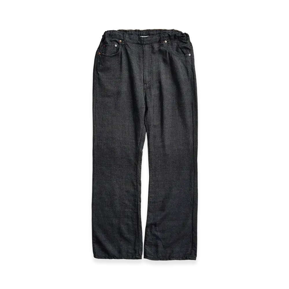 NICENESS N.Clapton Semi-Flared Denim Easy Pants "Black"