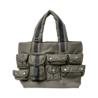 sacai Nylon Tote Bag "Dark Khaki"