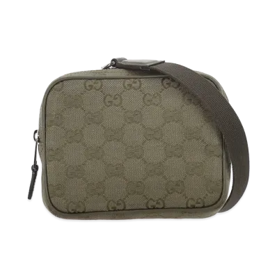 GUCCI GG Fabric Crossbody Bag "Green"